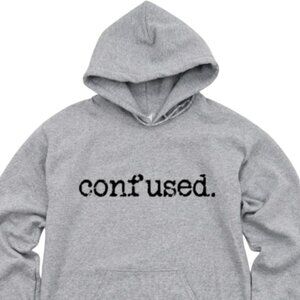 New Confused Gray Hoodie Fleece Sweatshirt